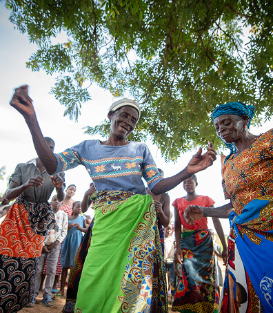 Locals celebrating together at a community event.